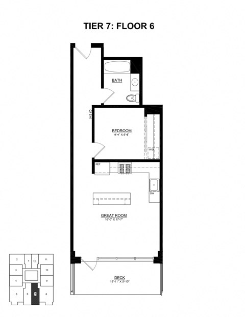 floor plan of 55 north luxury apartments to rent in the north end of boston